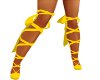 Gold Yellow LaceUp Heels