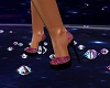 purple sparkling heels