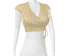 Gold Cropped Wrap Top
