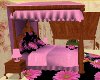 pink flower canopy bed