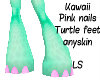 Kawaii Pink Nails Turtle