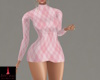 Pink Plaid Sweater Dress