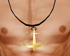 Man Gold Anchor Necklace
