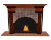 Brick and Wood Fireplace