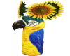 Parrot Sunflower Vase
