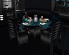 TEAL/ BLACK DINING TABLE