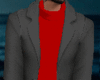 Coat + Red Sweater