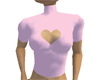 Pink Heart Cutout Shirt