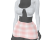 white top w/plaid skirt