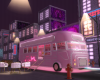 Pink Party bus in city