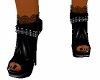 ♋blk latex ankle Boots
