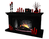 Black and Red Fireplace