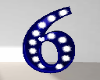 Blue Number 6/Six Sign