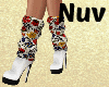 Flowers White Boots