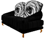 black/silver rose couch