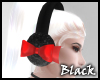 BLACK earmuffs w/red bow