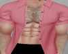 OPEN PINK SHIRT+CHAIN