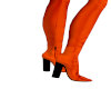 Orange Latex Boots