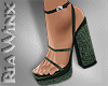 Olive Glitter Heels