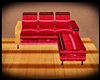 RED COUCH & WOOD RUG