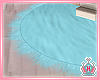 Kids Aqua Fur Round Rug