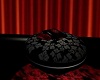 pouf black and red goth