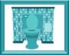 Tiled Wall Toilet Teal