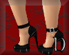 Sexy black buckled heels