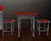 Red & Steal Table/Chairs