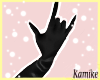 [K] Black Leather Gloves