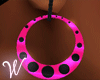 *W* Hot Pink Dot Earring