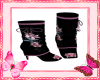 Black Floral Boots