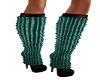 pleated green boots
