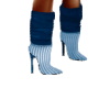 Blue/White stripe boots