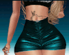 Leather Shorts Teal