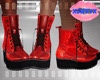 {S} Red Combat Boots