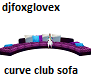 purple curved club sofa