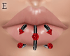 Black Red Lip Piercing