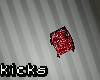|k| Icy blk/red studs