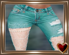 Pearl Lace Jeans Teal