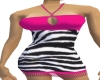 Zebra Dress w/ pink trim