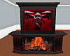 red and black fireplace
