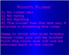 Room rules sign
