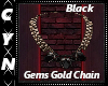 Black Gems Gold Chain