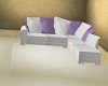 Lilac and cream sofa