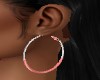 CORAL /SILVER  HOOPS