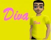 pink diva on yellow