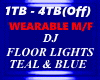 DJ LIGHTS,TEAL,BLUE, M/F