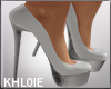 K Tina white silver heel