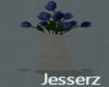 Blue hydrangeas in vase